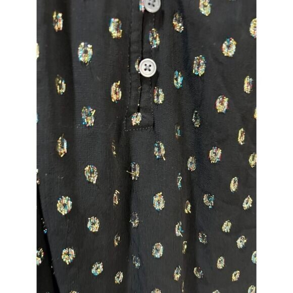 LOFT‎ Metallic Dot Lace Button Up Long Sleeve Top XS - Picture 9 of 9